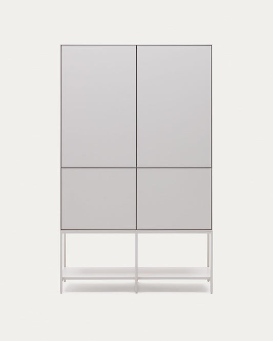 Credenza alta Vedrana 4 ante laccato bianco 97,5 x 160 cm