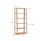 Libreria Maymai con struttura in legno massiccio di rovere 90 x 193 cm