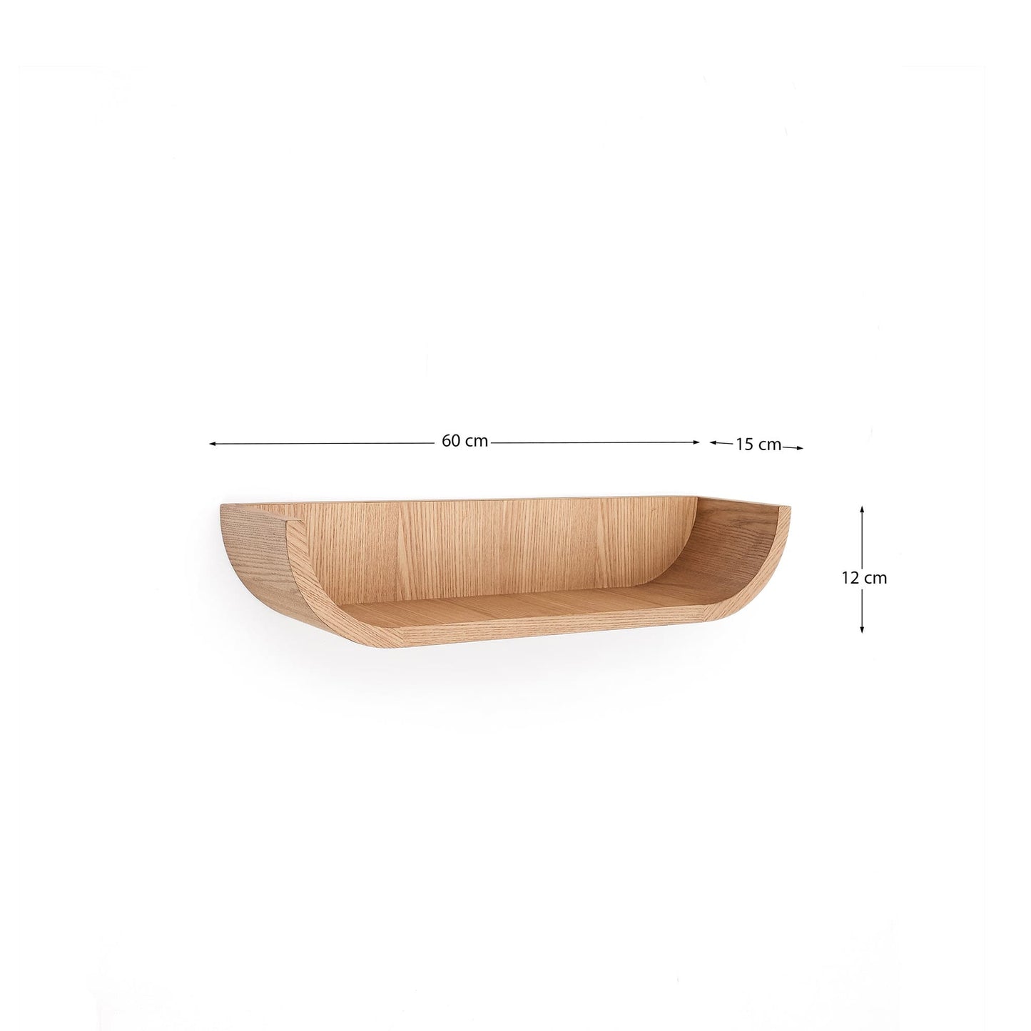 Mensola Salaya in legno compensato di frassino con finitura naturale 60 x 12 cm
