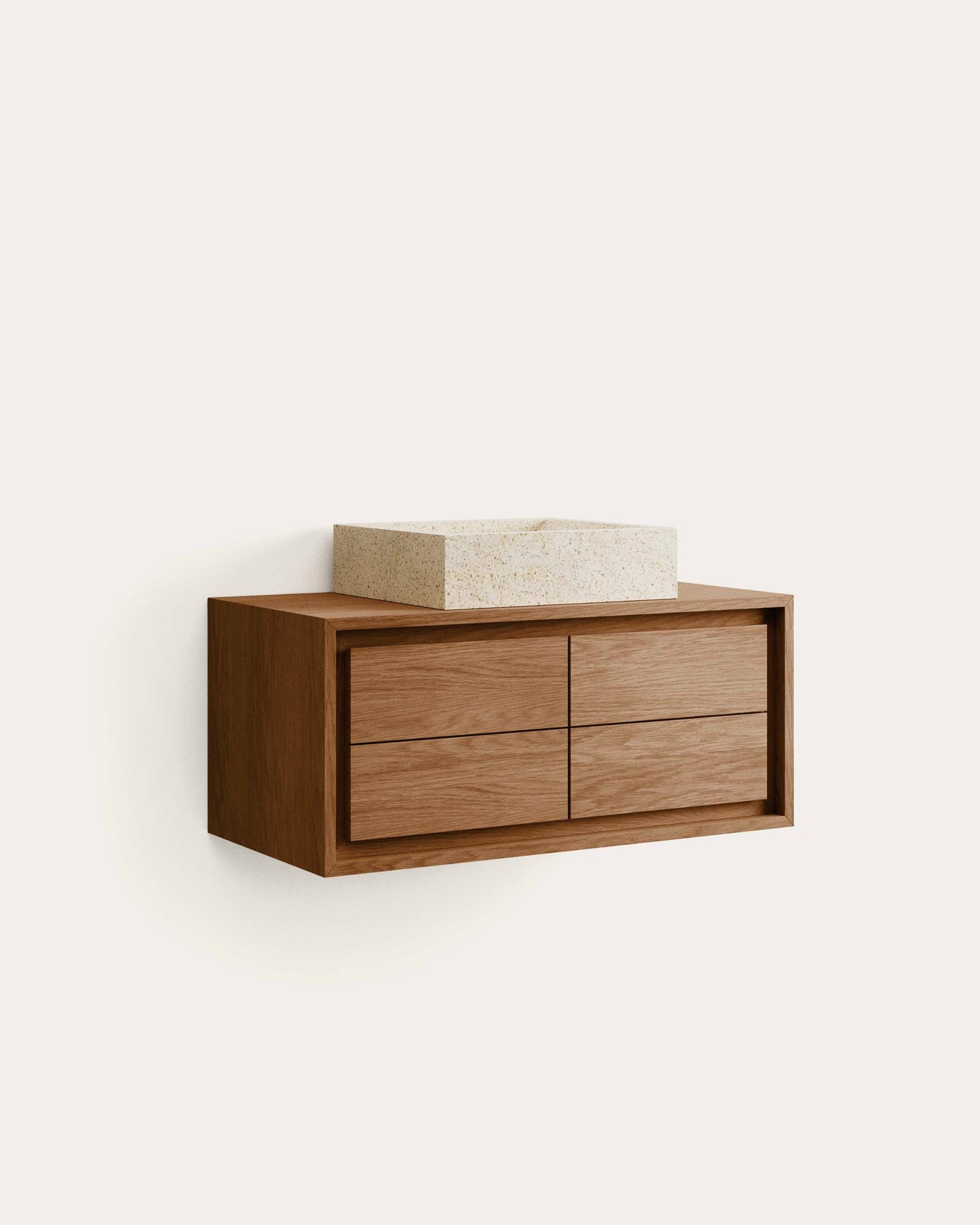 Mobile da bagno Kenta in legno massiccio di teak finitura naturale 90 x 45 cm