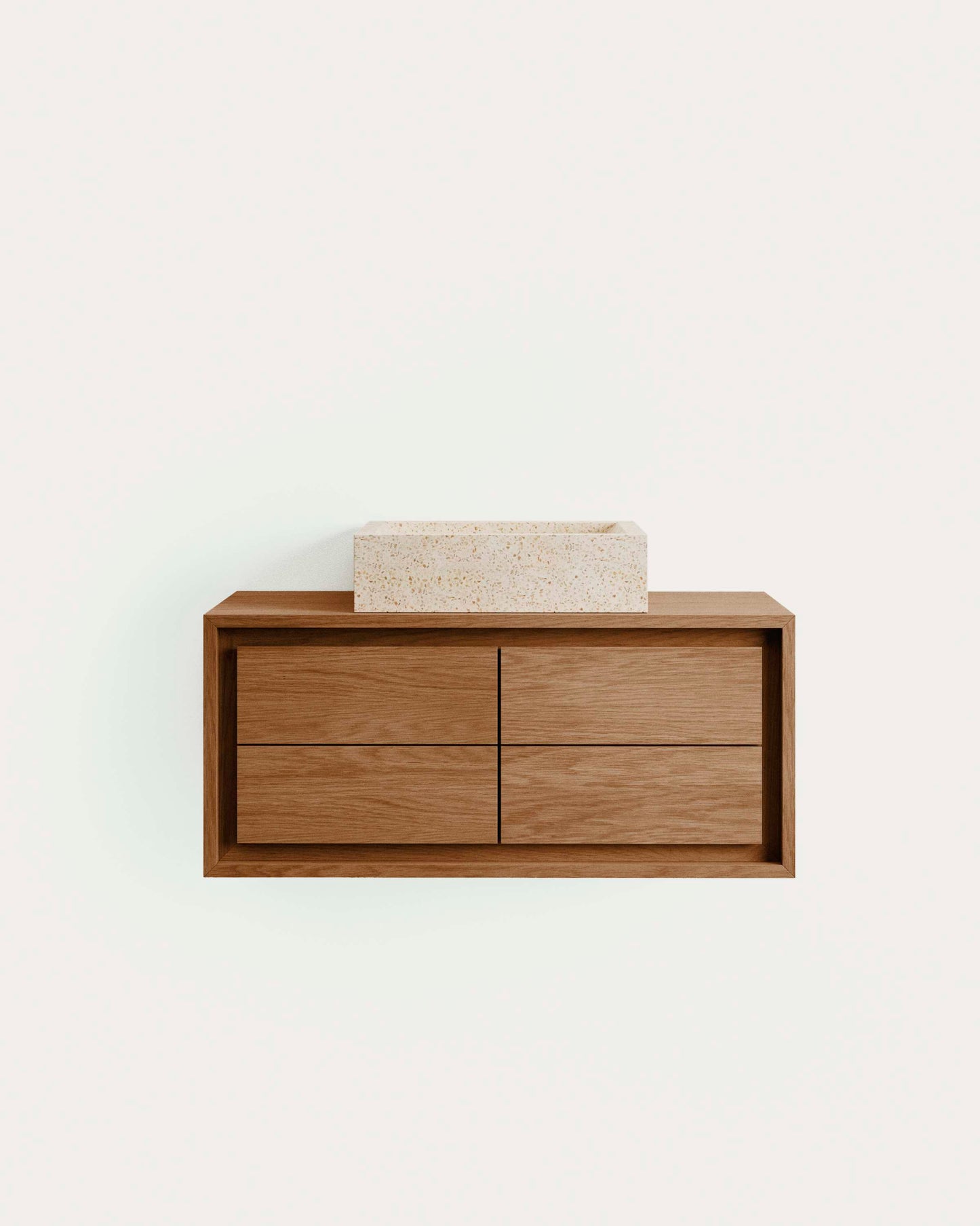 Mobile da bagno Kenta in legno massiccio di teak finitura naturale 90 x 45 cm