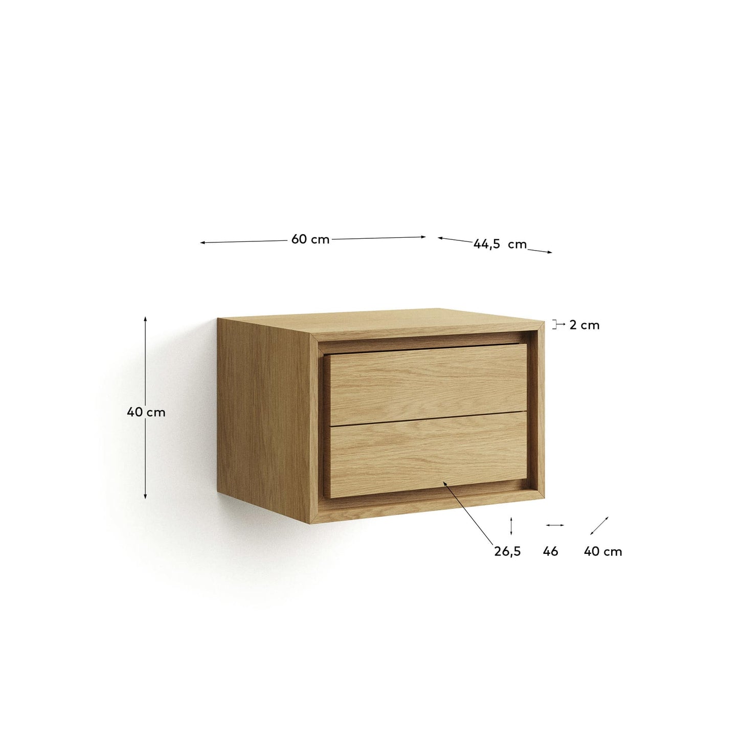 Mobile da bagno Kenta in legno massiccio di teak finitura naturale 60 x 45 cm
