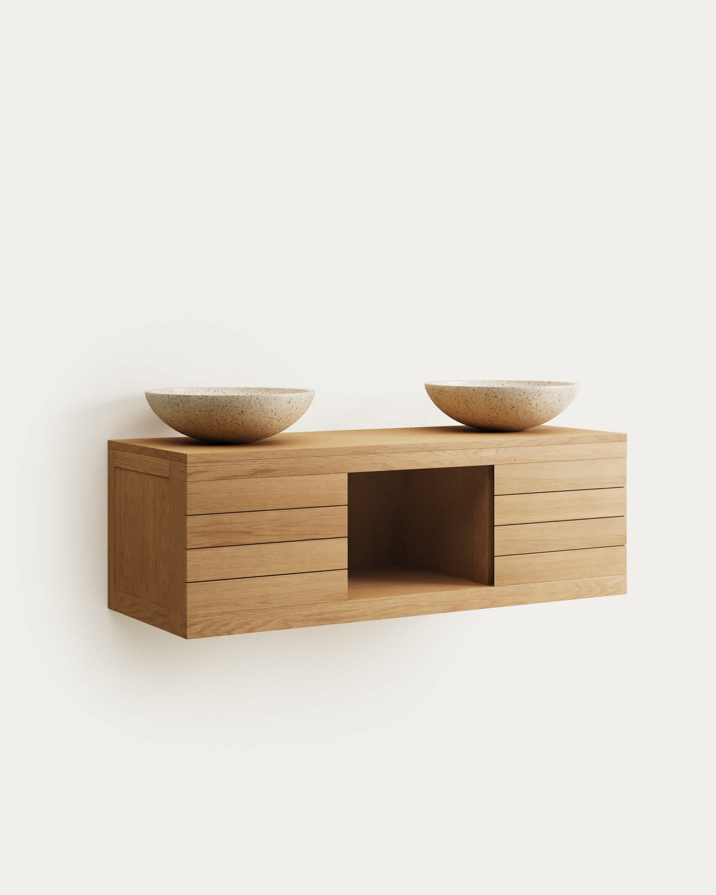 Mobile da bagno Yenit in legno massiccio di teak finitura naturale 120 x 45 cm