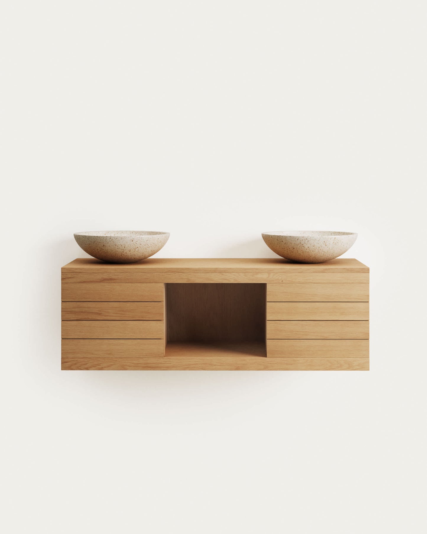 Mobile da bagno Yenit in legno massiccio di teak finitura naturale 120 x 45 cm