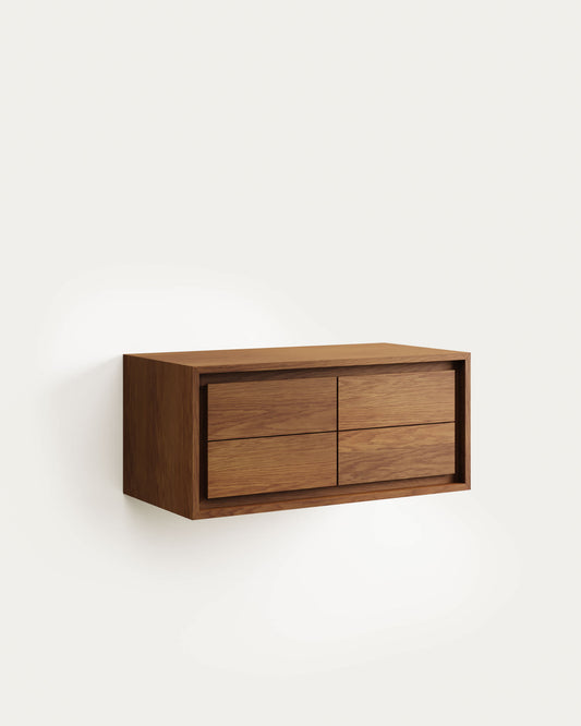 Mobile da bagno Kenta in legno massiccio di teak finitura noce 90 x 45 cm