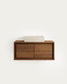 Mobile da bagno Kenta in legno massiccio di teak finitura noce 90 x 45 cm