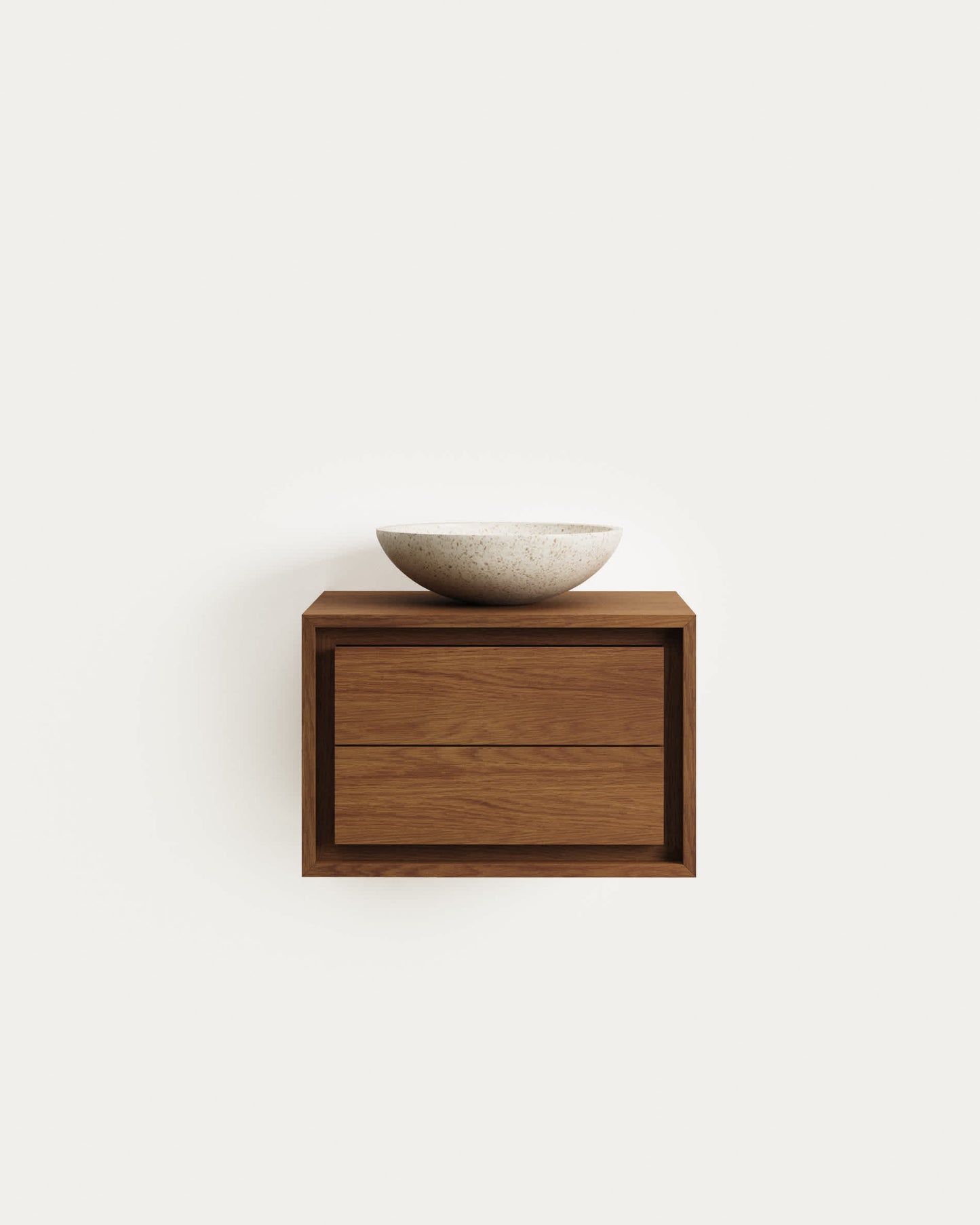 Mobile da bagno Kenta in legno massiccio di teak finitura noce 60 x 45 cm