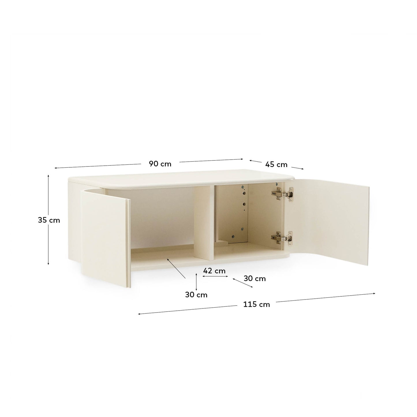 Mobile da bagno Salaya in legno compensato di frassino con finitura beige 90 x 45 cm