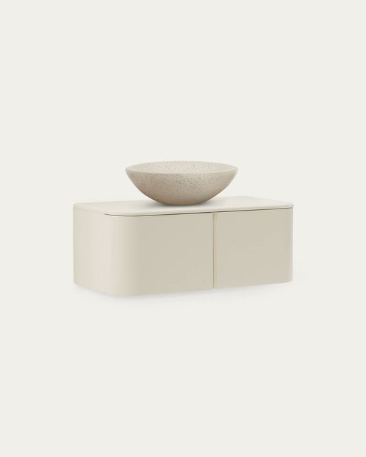 Mobile da bagno Salaya in legno compensato di frassino con finitura beige 90 x 45 cm