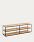 Mobile TV Yoana impiallacciato rovere e struttura in metallo verniciato nero 160 x 40 cm