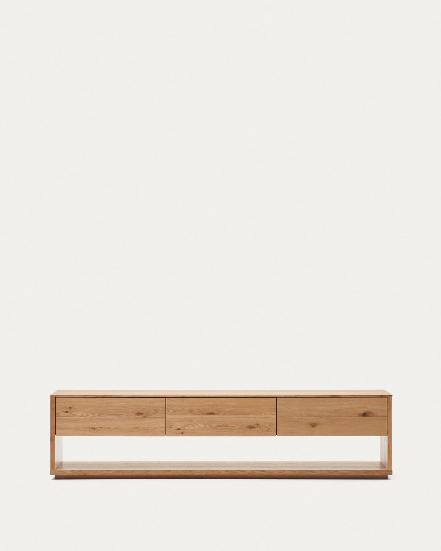 Mobile TV Alguema 3 cassetti impiallacciato rovere finitura naturale 200 x 51 cm