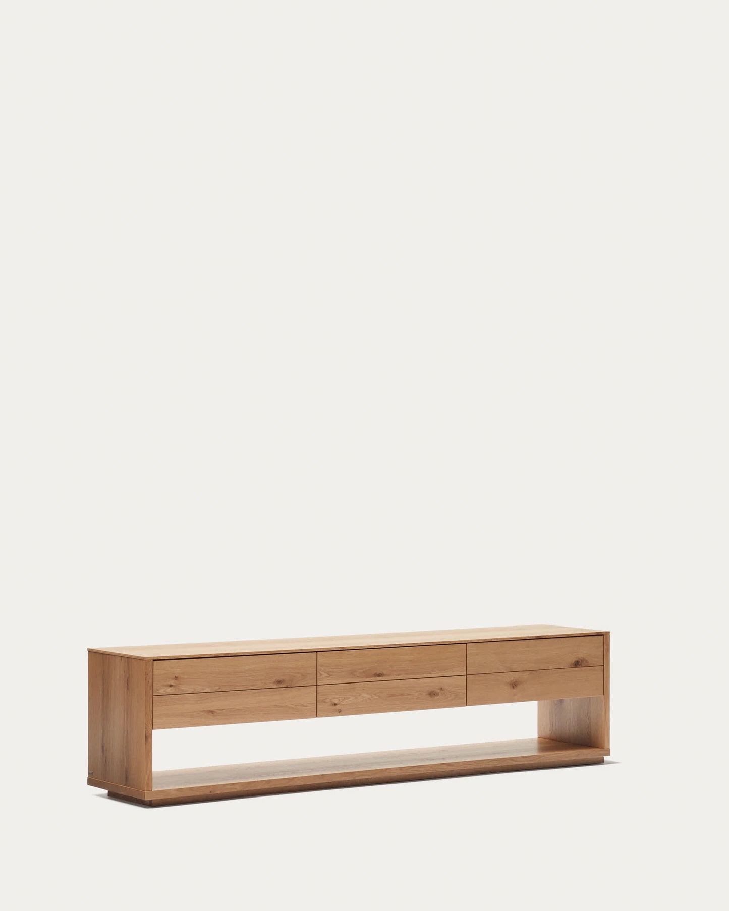 Mobile TV Alguema 3 cassetti impiallacciato rovere finitura naturale 200 x 51 cm