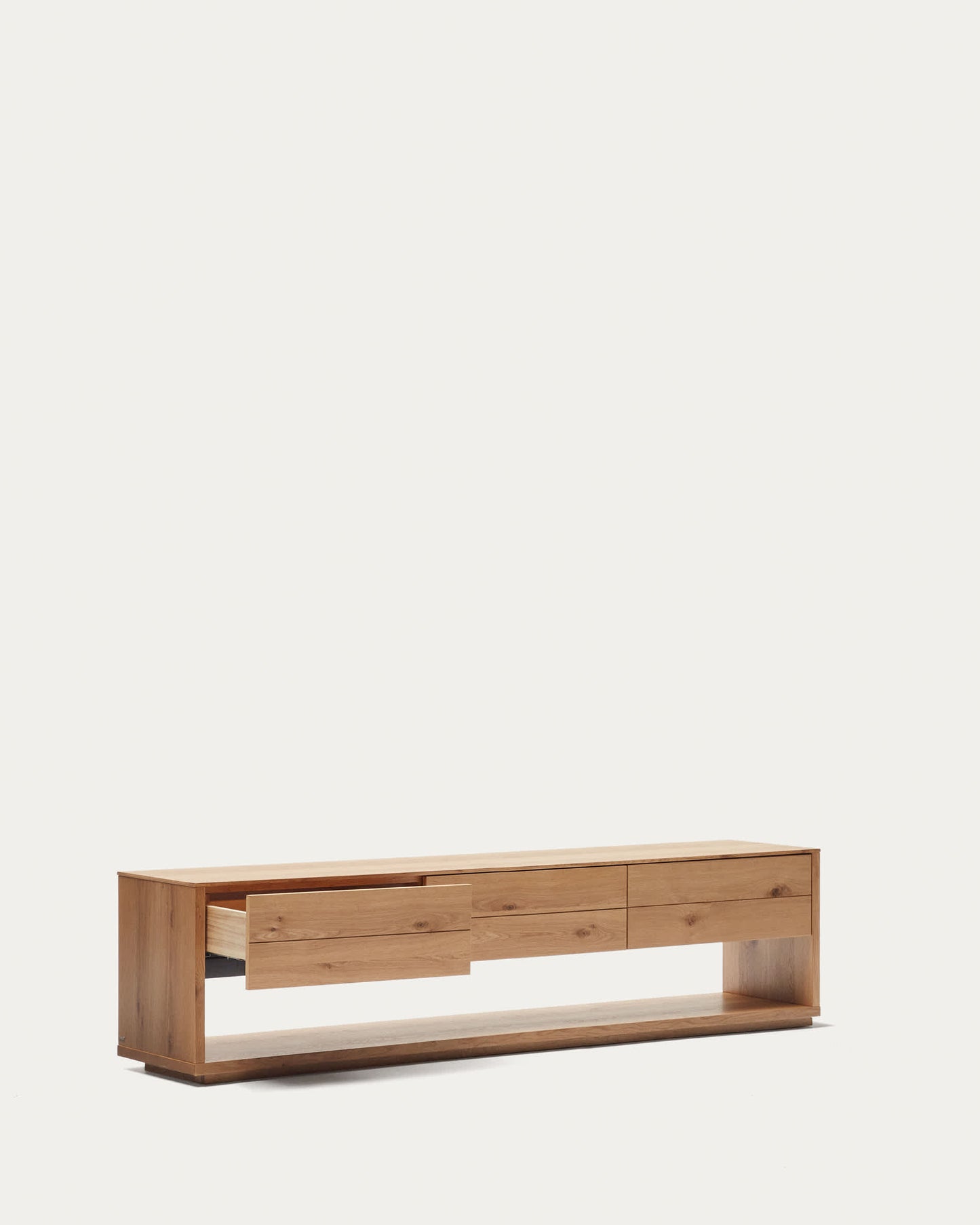 Mobile TV Alguema 3 cassetti impiallacciato rovere finitura naturale 200 x 51 cm