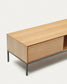 Mobile TV Vedrana 3 cassetti impiallacciato rovere e gambe in acciaio nero 195 x 35 cm