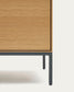 Mobile TV Vedrana 3 ante impiallacciate rovere e gambe in acciaio nero 195 x 55 cm