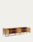 Mobile TV Vedrana 3 ante impiallacciate rovere e gambe in acciaio nero 195 x 55 cm