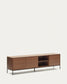 Mobile TV Vedrana 3 ante impiallacciate noce e gambe in acciaio nero 195 x 55 cm