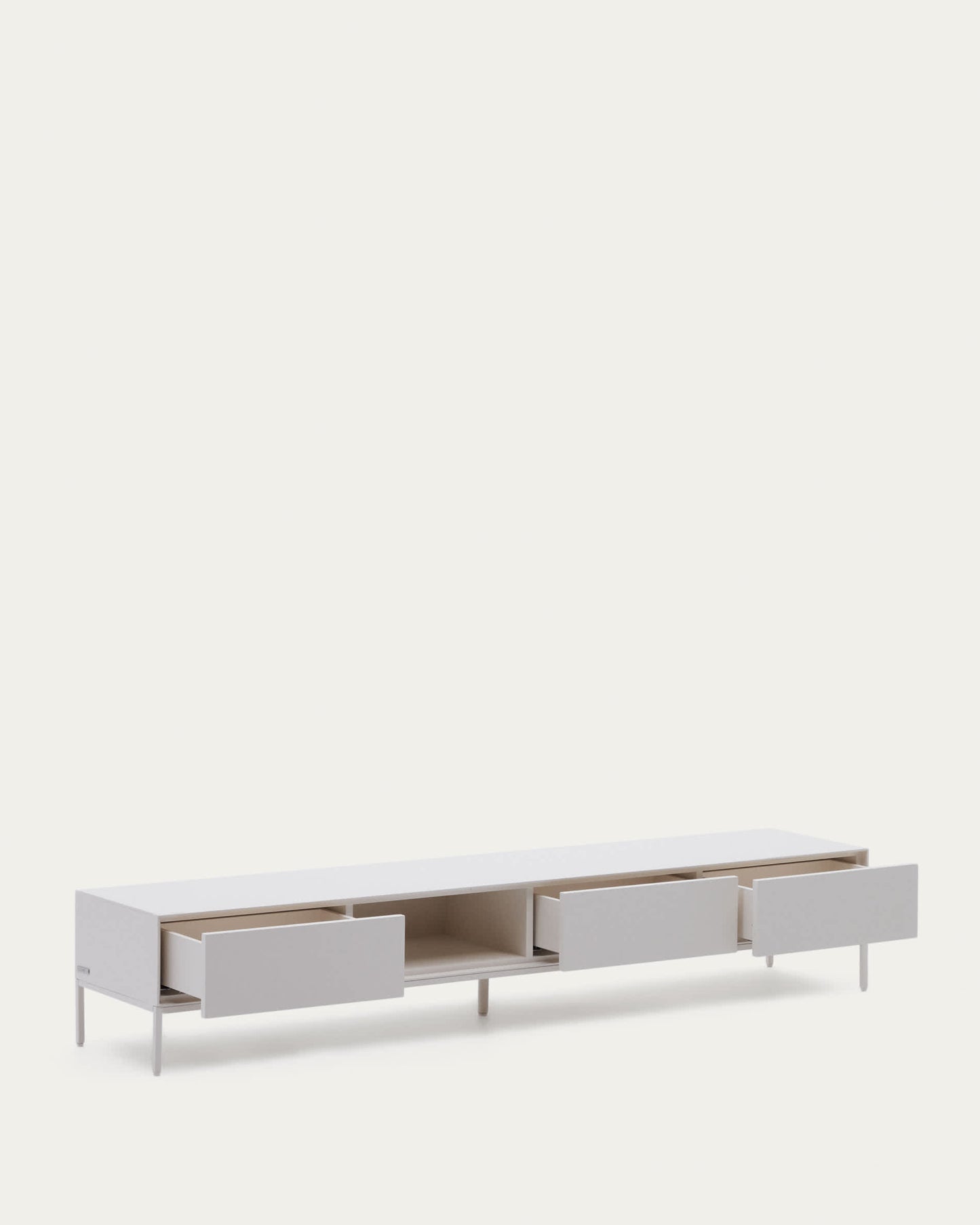 Mobile TV Vedrana 3 cassetti laccato bianco 195 x 35 cm