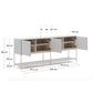 Credenza Vedrana 3 ante laccato bianco 195 x 80 cm
