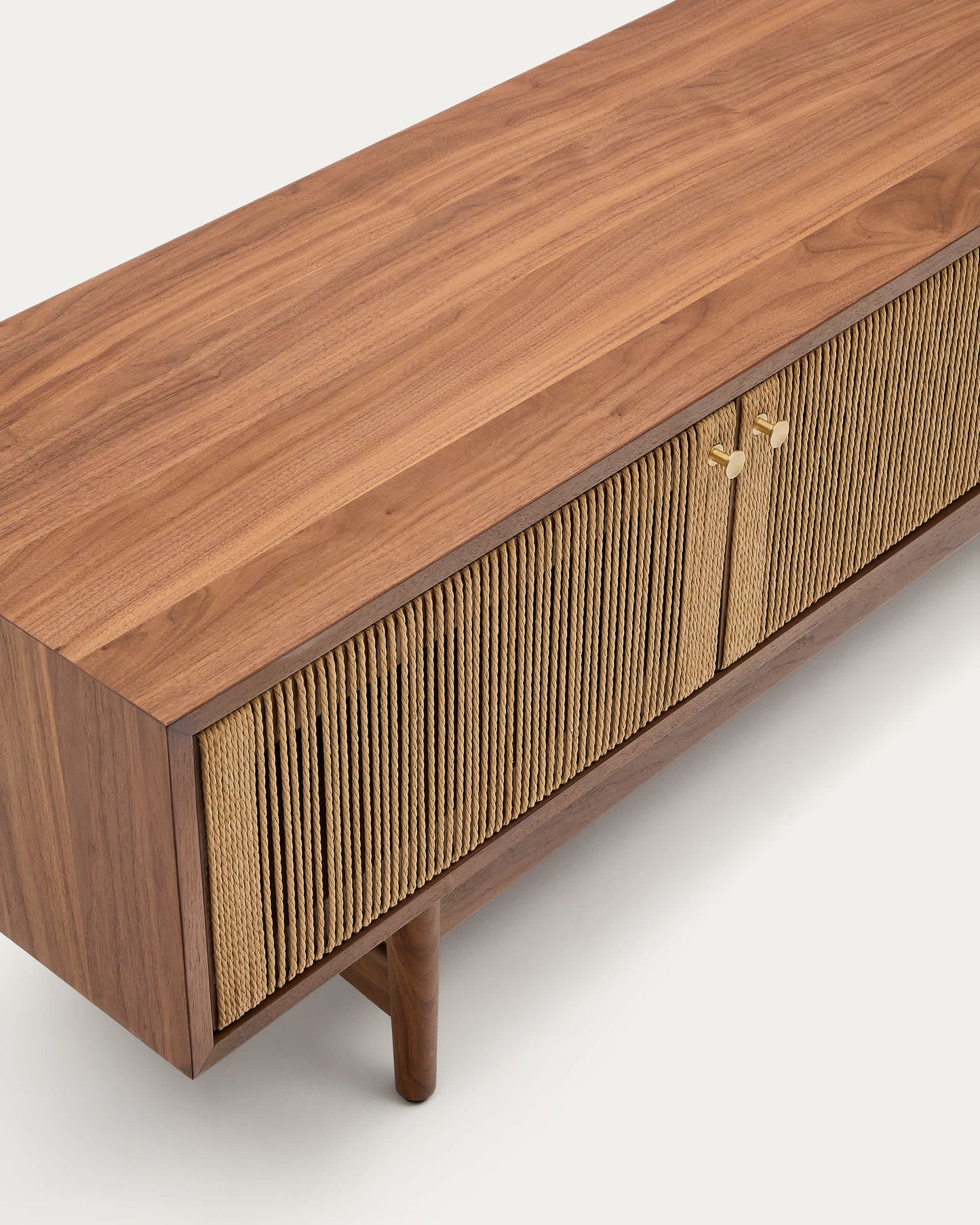 Mobile TV Elan 3 ante impiallacciatura e legno massello noce corda 200x50cm