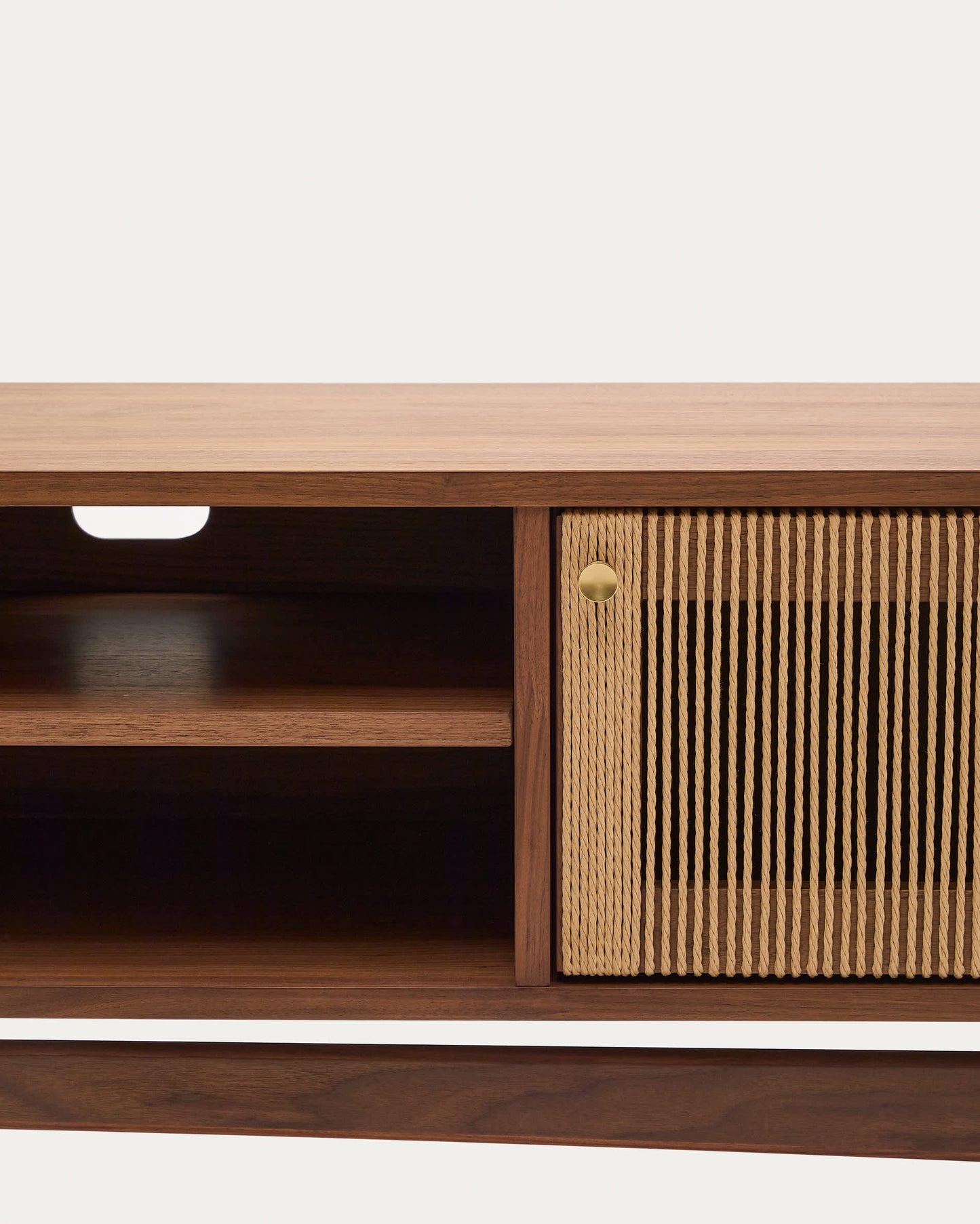 Mobile TV Elan 3 ante impiallacciatura e legno massello noce corda 200x50cm