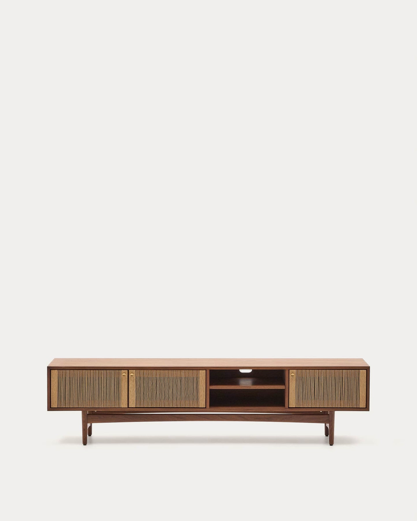 Mobile TV Elan 3 ante impiallacciatura e legno massello noce corda 200x50cm