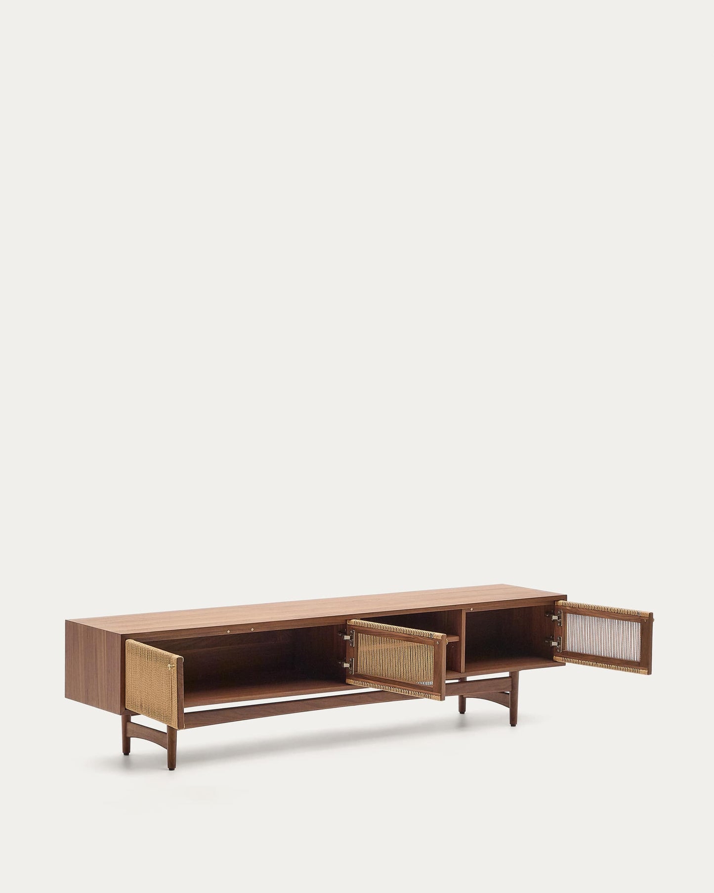 Mobile TV Elan 3 ante impiallacciatura e legno massello noce corda 200x50cm