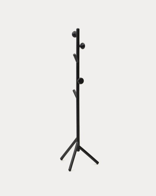 Appendiabiti Nadue in legno massiccio di faggio con finitura nera 170 cm