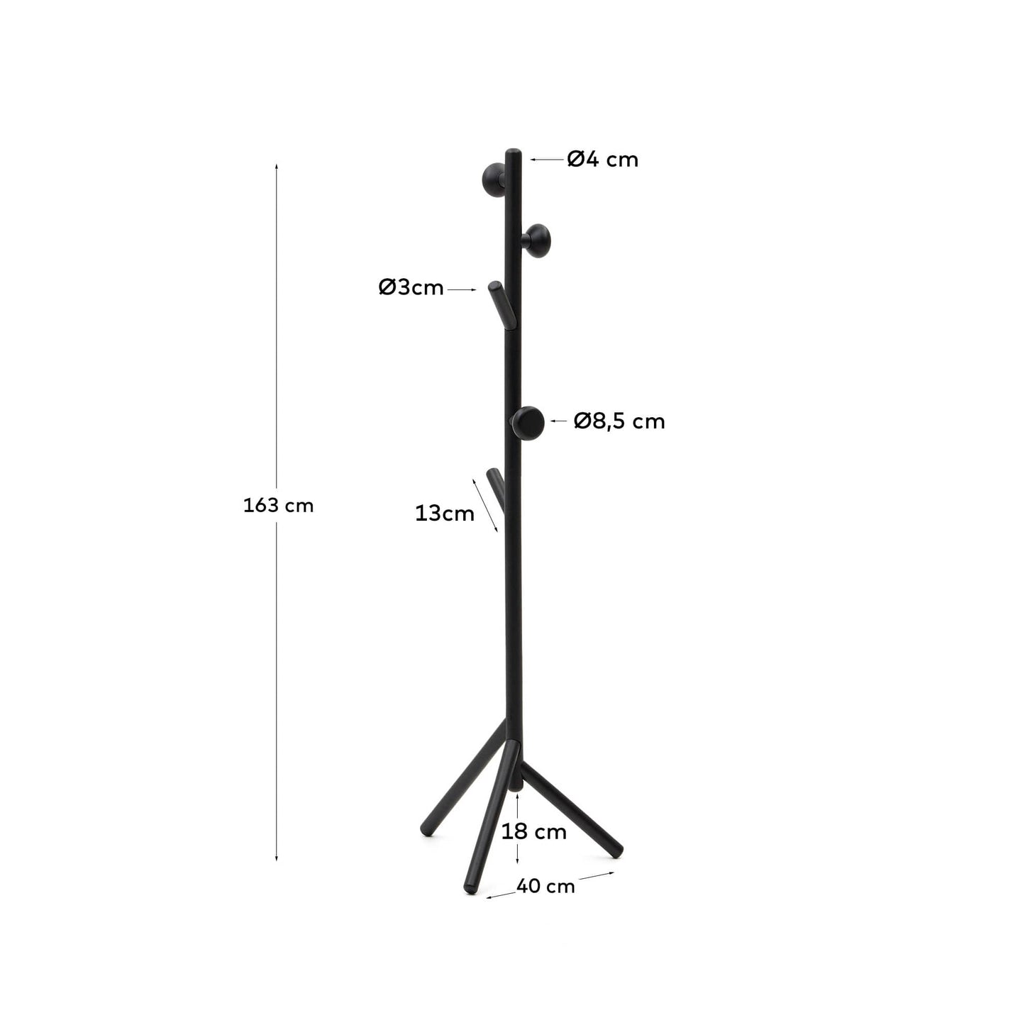 Appendiabiti Nadue in legno massiccio di faggio con finitura naturale 170 cm