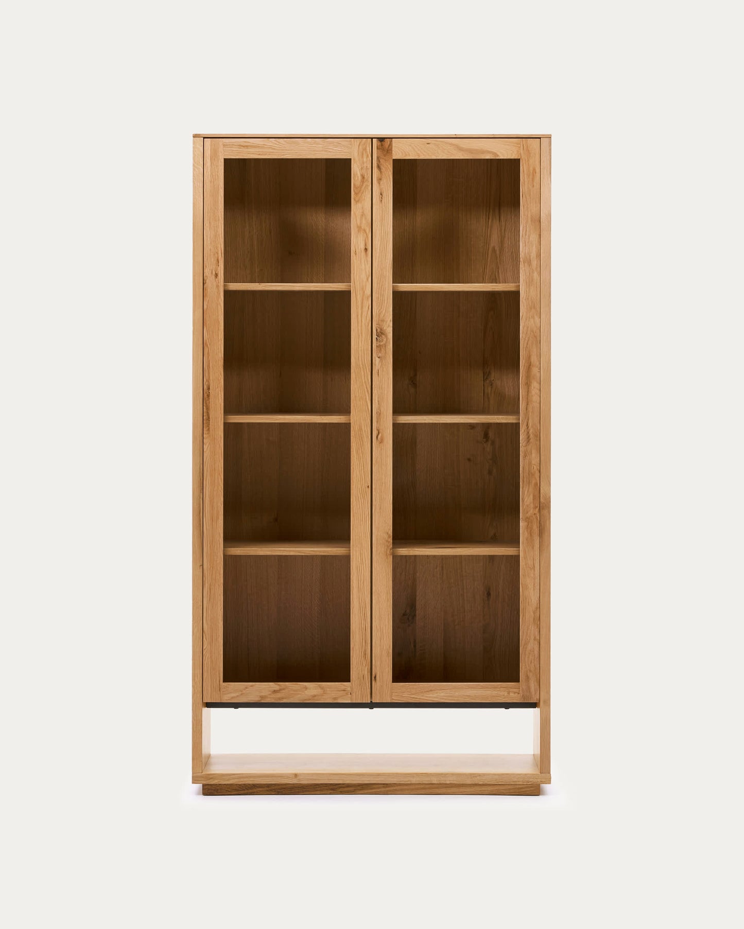 Vetrina Alguema impiallacciato rovere finitura naturale 100 x 185 cm