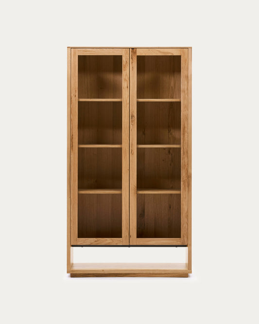 Vetrina Alguema impiallacciato rovere finitura naturale 100 x 185 cm