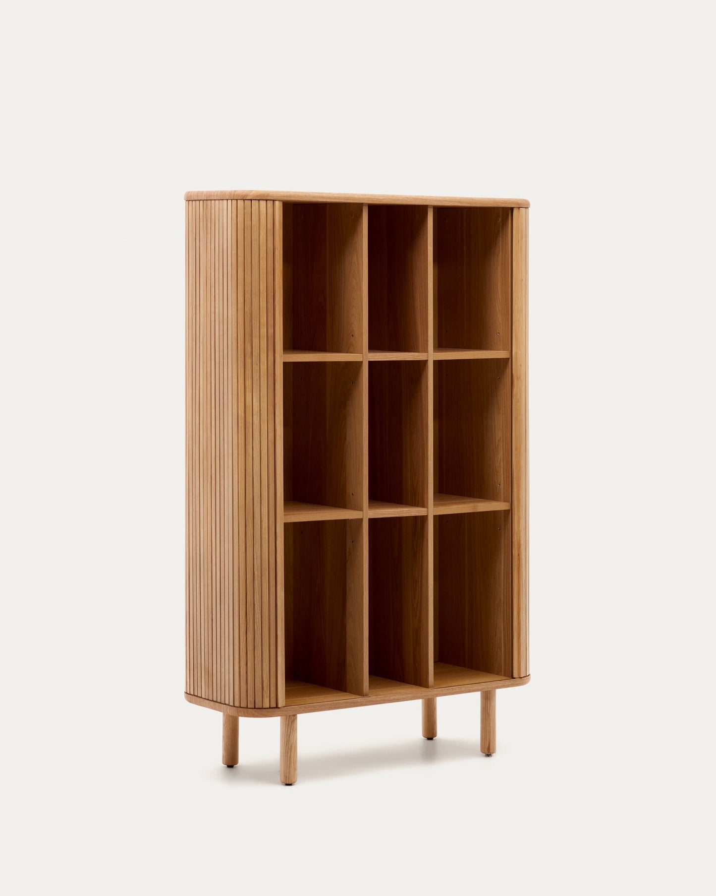 Credenza alta Mailen 2 porte in impiallacciatura di frassino con finitura naturale 110 x 160 cm