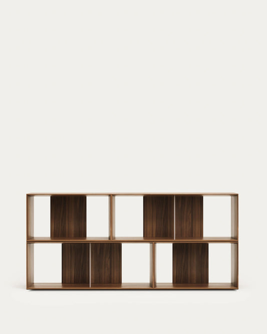 Set Litto di 4 ripiani modulari impiallacciati noce 168 x 76 cm