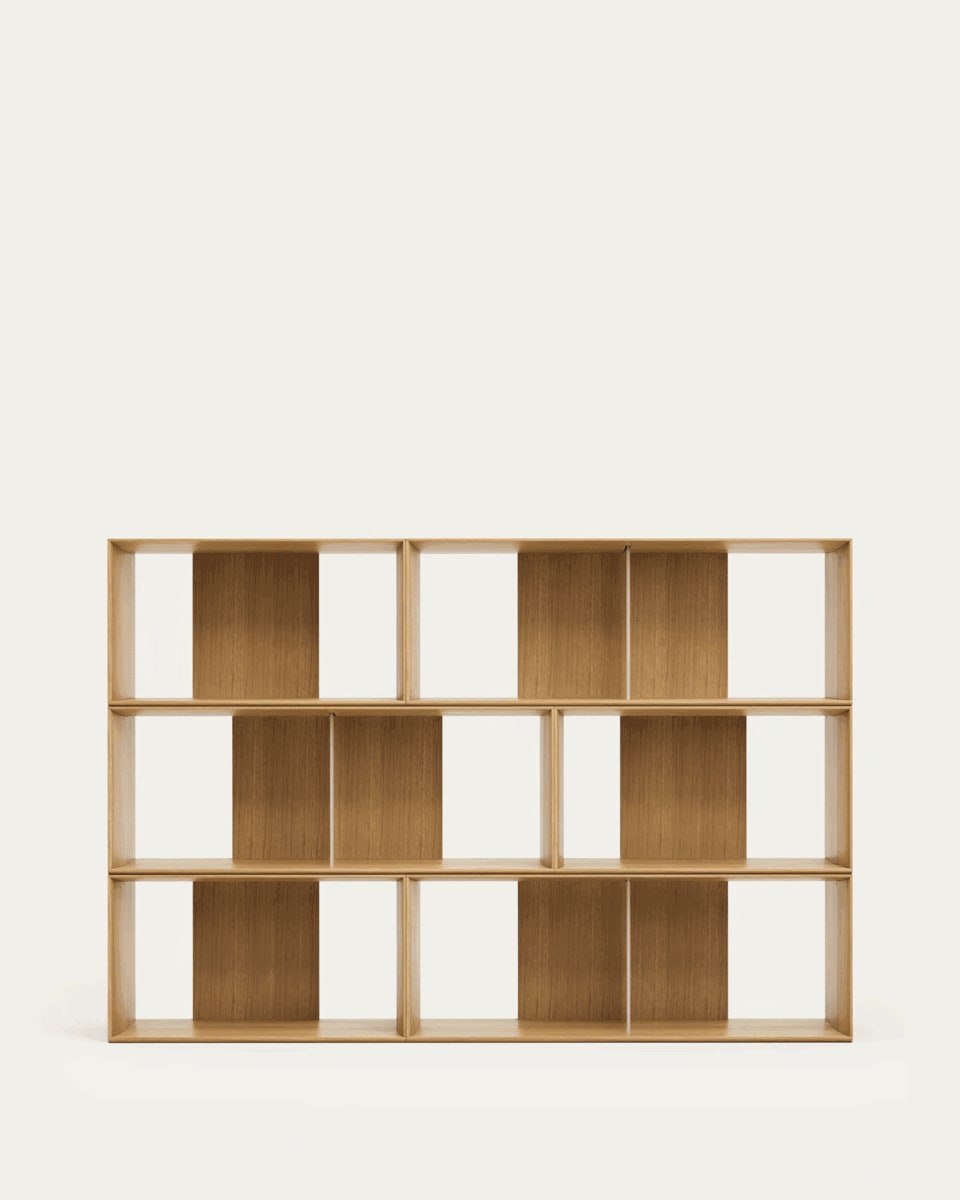 Set Litto di 6 ripiani modulari impiallacciati rovere 168 x 114 cm