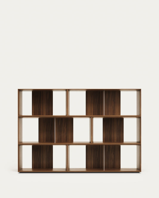 Set Litto di 6 ripiani modulari impiallacciati noce 168 x 114 cm