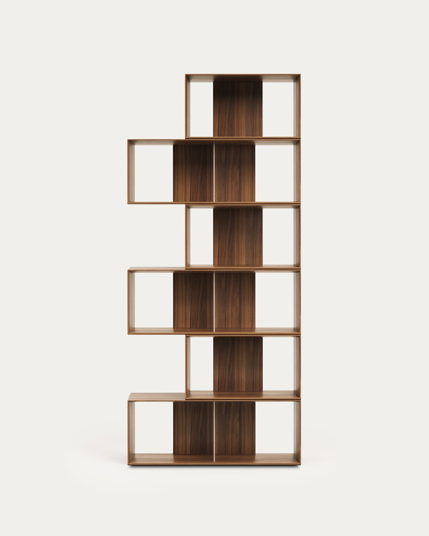 Set Litto di 6 ripiani modulari impiallacciati noce 168 x 114 cm