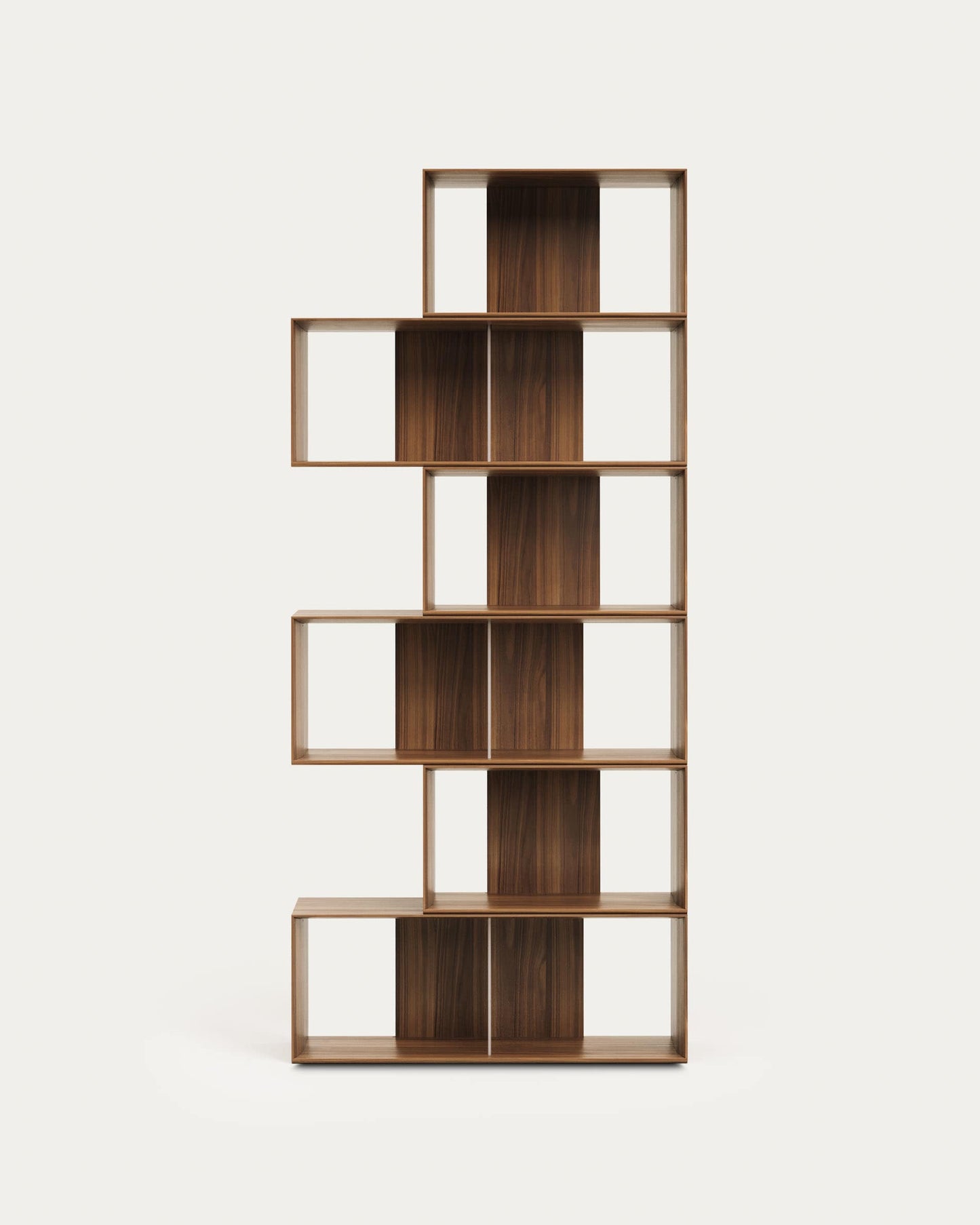 Set Litto di 6 ripiani modulari impiallacciati noce 168 x 114 cm
