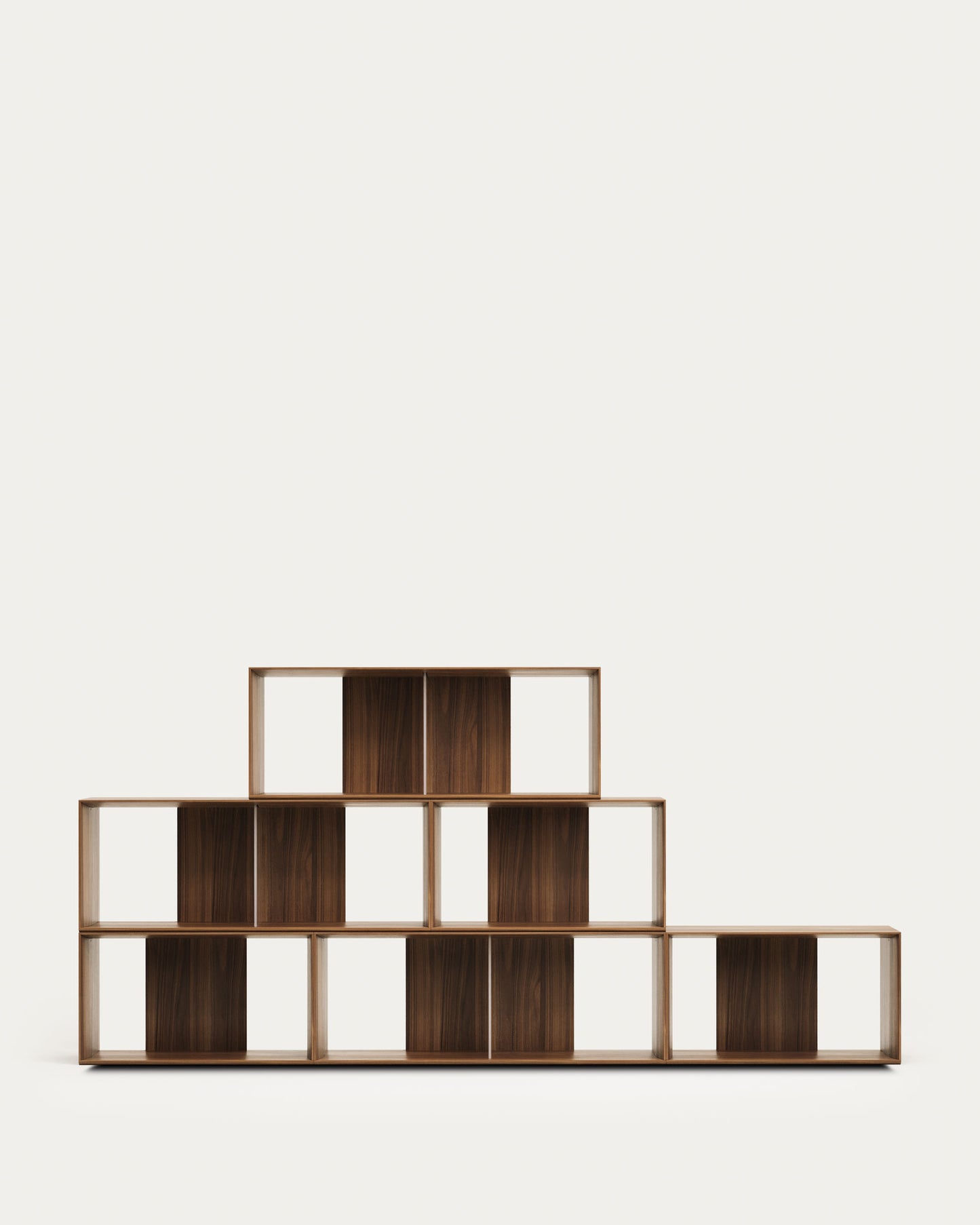 Set Litto di 6 ripiani modulari impiallacciati noce 168 x 114 cm
