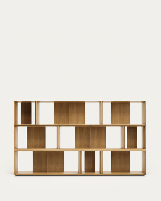 Set Litto di 9 ripiani modulari impiallacciati rovere 202 x 114 cm