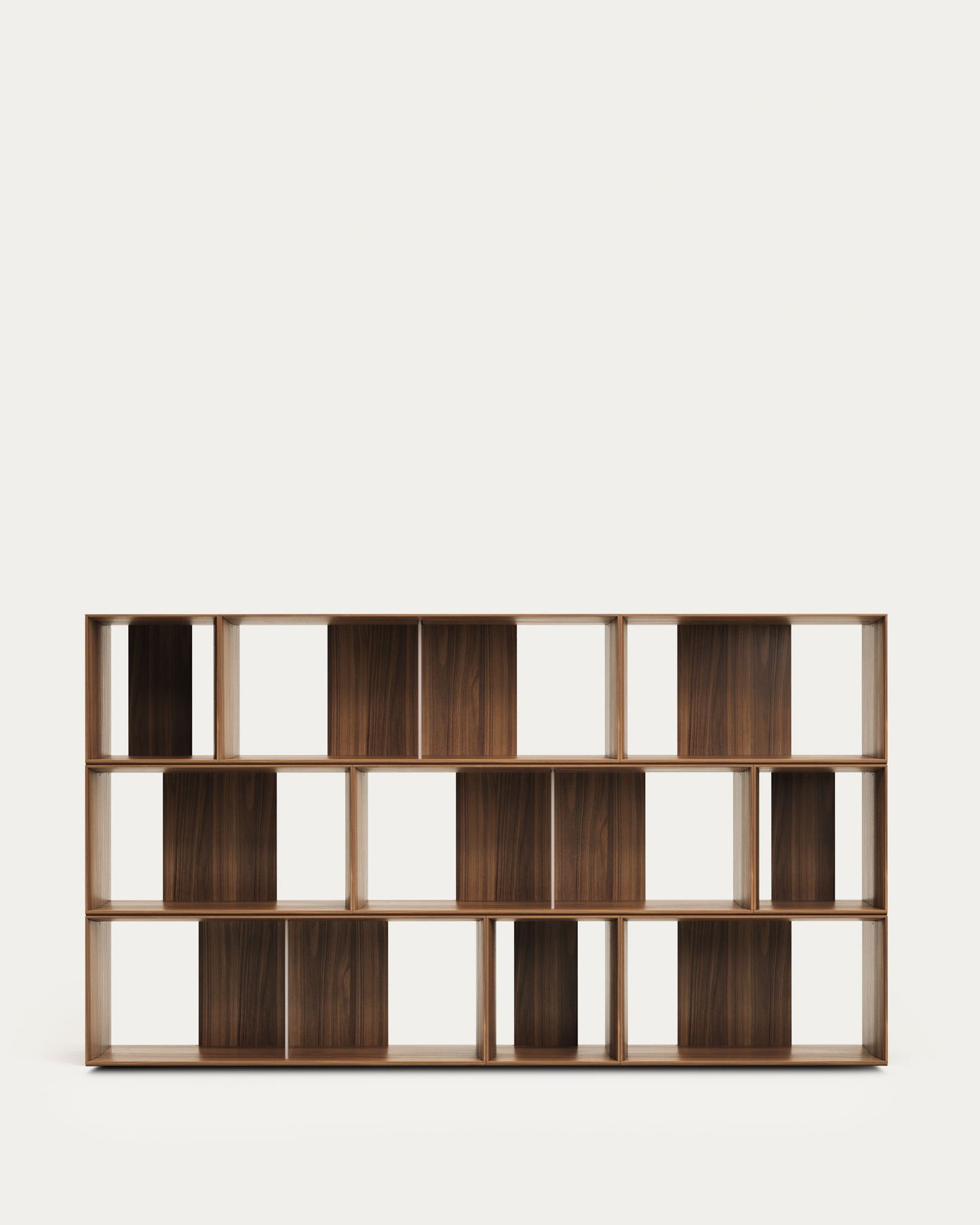 Set Litto di 9 ripiani modulari impiallacciati noce 202 x 114 cm