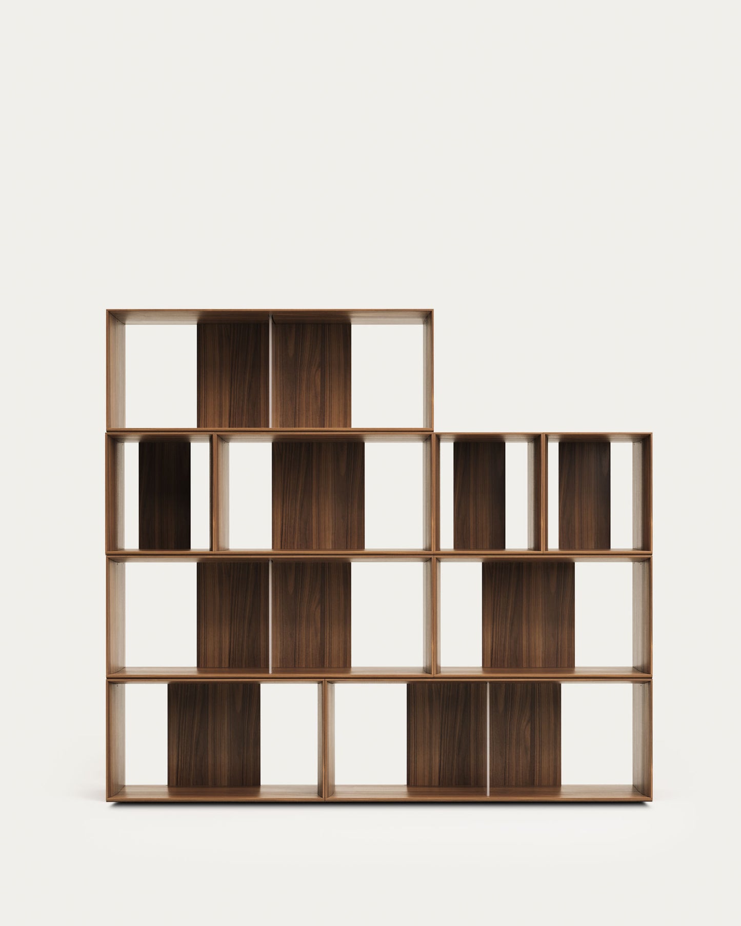 Set Litto di 9 ripiani modulari impiallacciati noce 202 x 114 cm