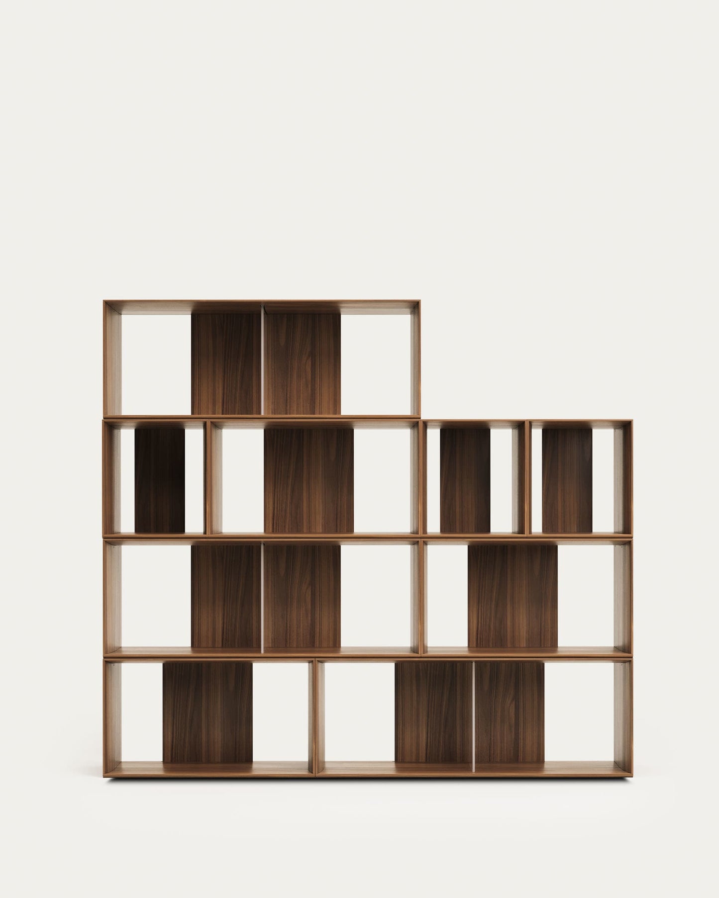 Set Litto di 9 ripiani modulari impiallacciati noce 202 x 114 cm