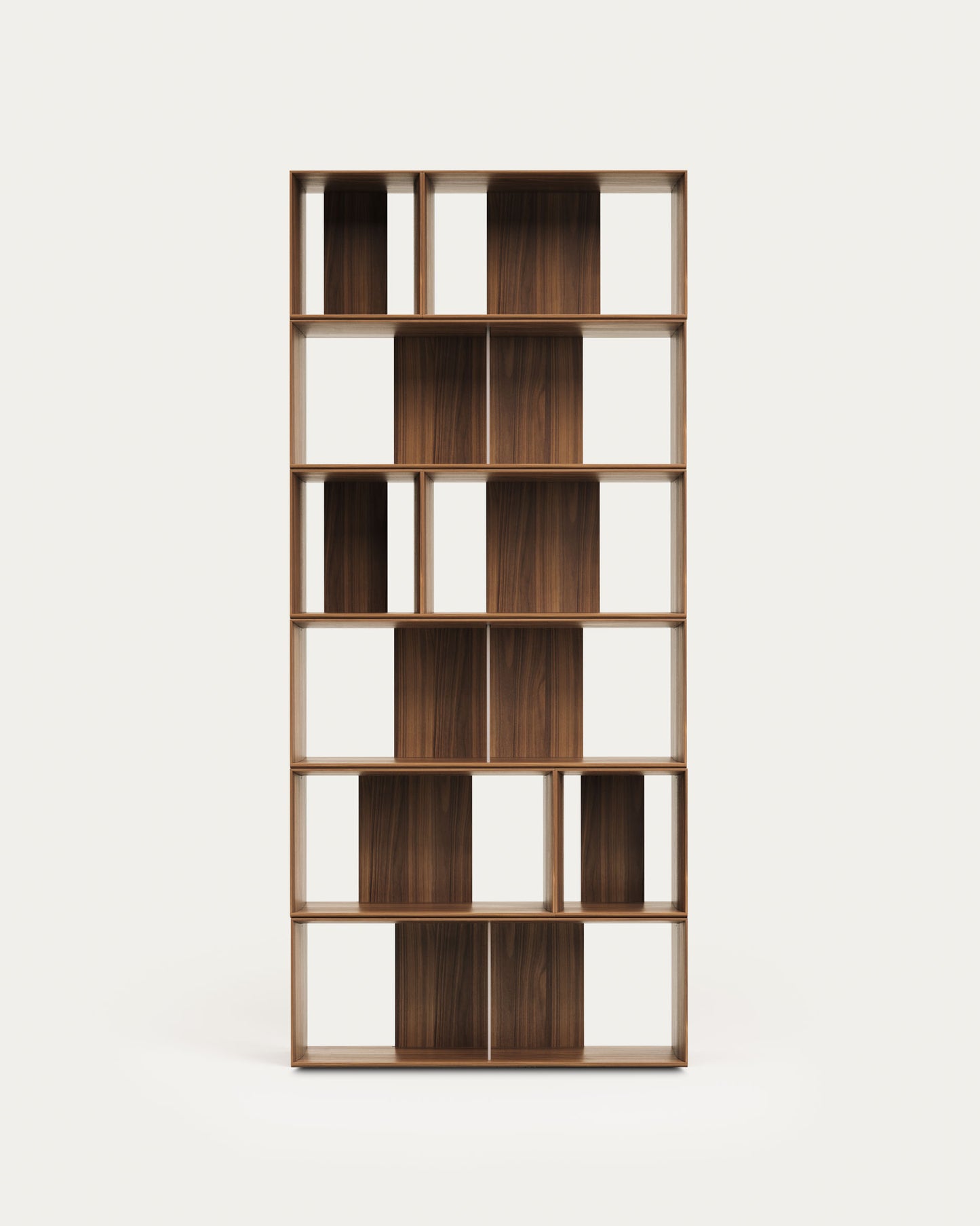 Set Litto di 9 ripiani modulari impiallacciati noce 202 x 114 cm