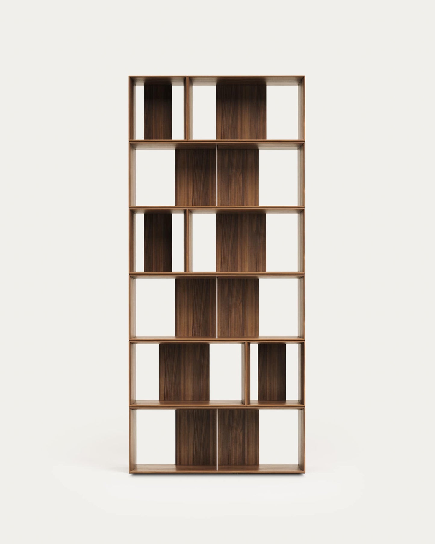 Set Litto di 9 ripiani modulari impiallacciati noce 202 x 114 cm