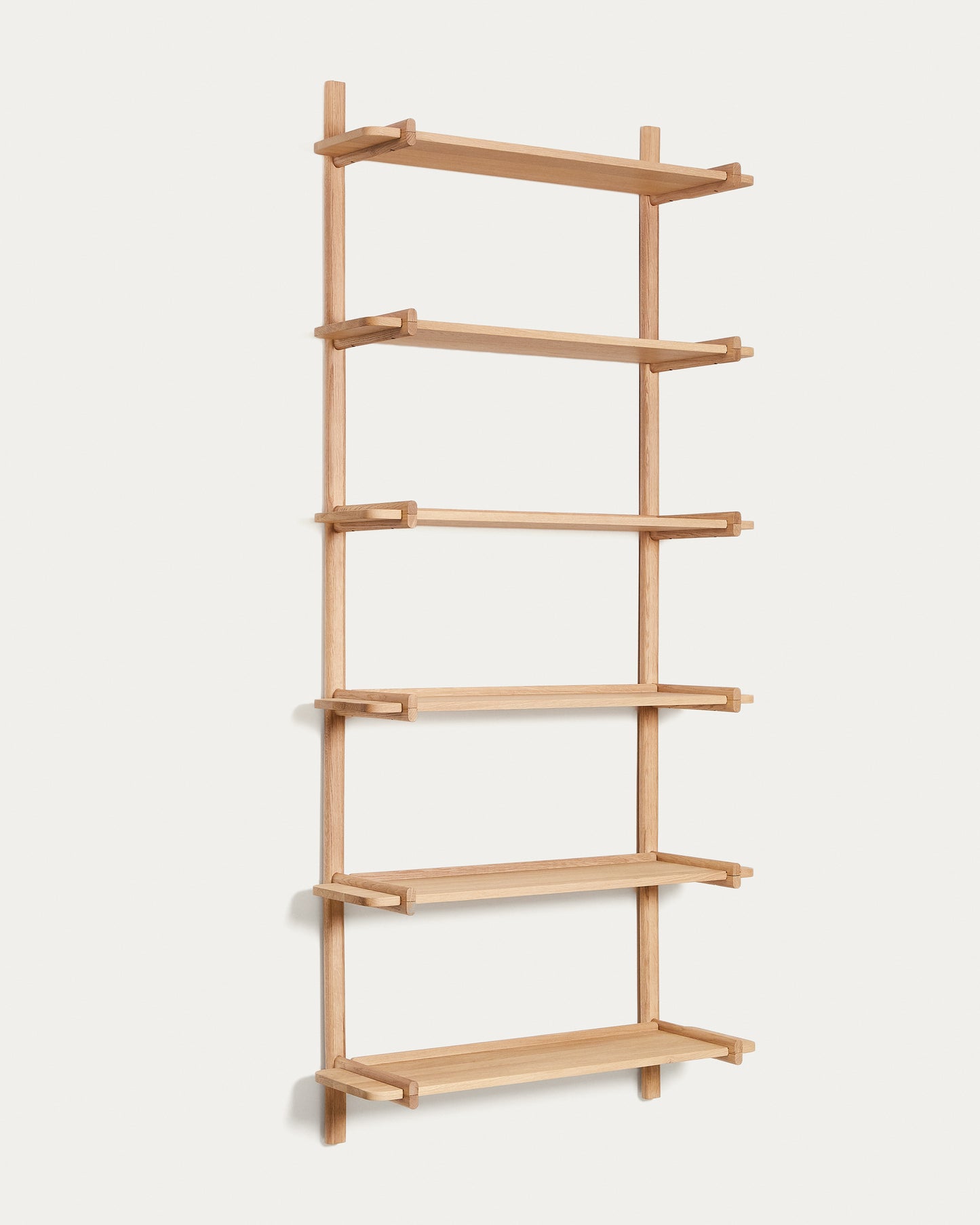Scaffalatura modulare Sitra 6 mensole legno massiccio di rovere naturale 90 cm
