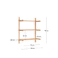 Scaffalatura modulare Sitra 3 mensole legno massiccio di rovere naturale 90 cm