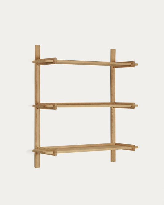 Scaffalatura modulare Sitra 3 mensole legno massiccio di rovere naturale 90 cm