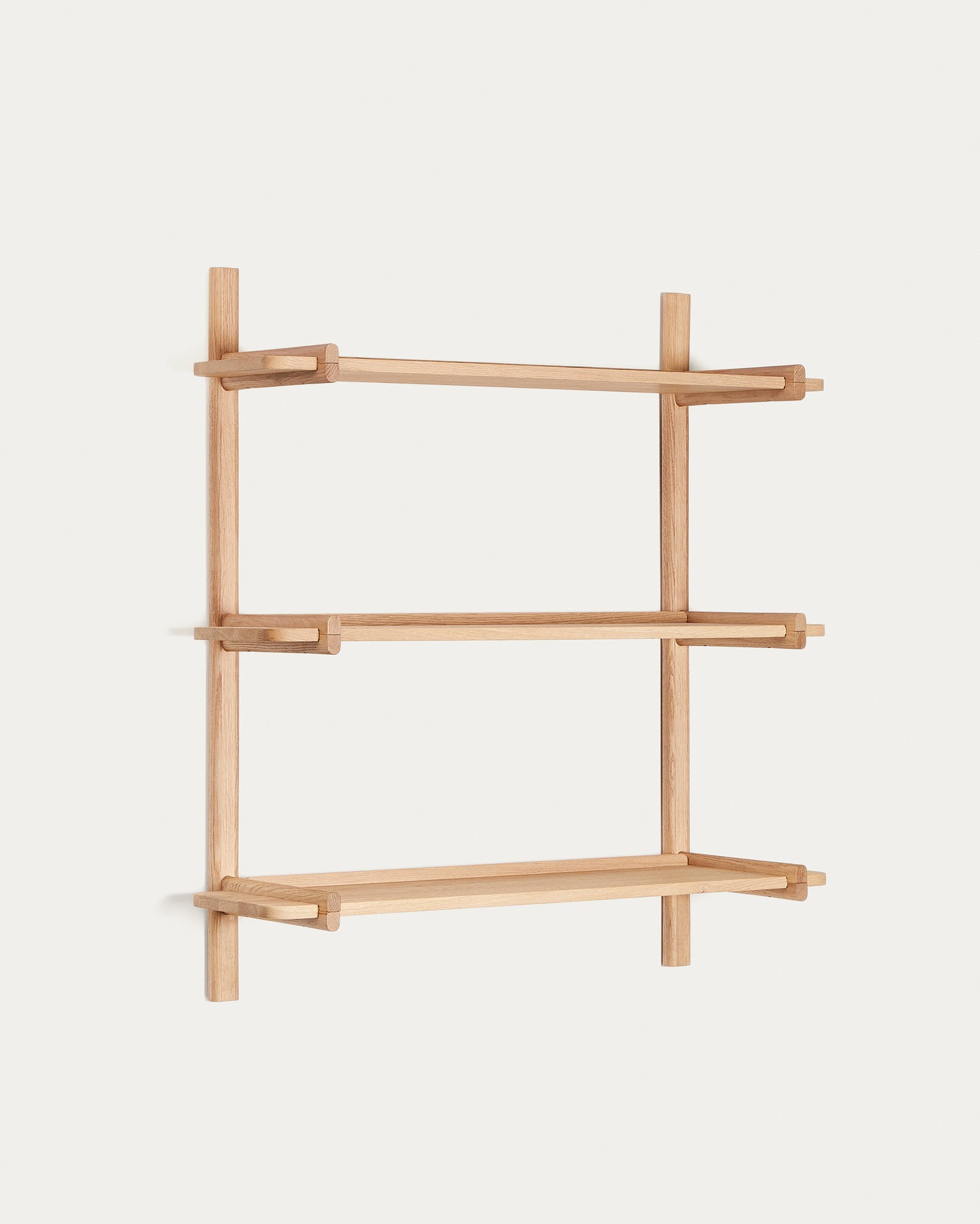 Scaffalatura modulare Sitra 3 mensole legno massiccio di rovere naturale 90 cm