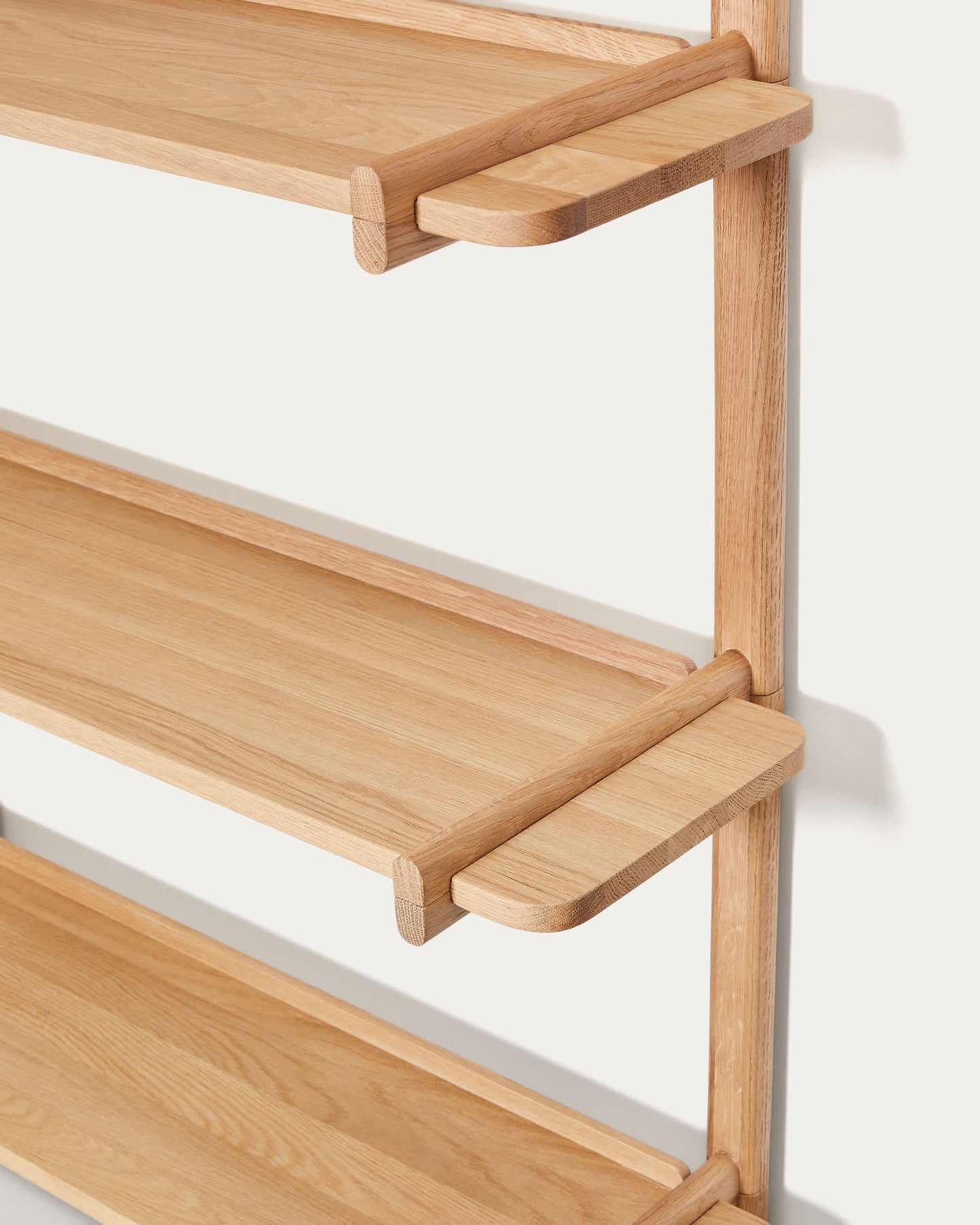 Scaffalatura modulare Sitra 6 mensole legno massiccio di rovere naturale 110 cm