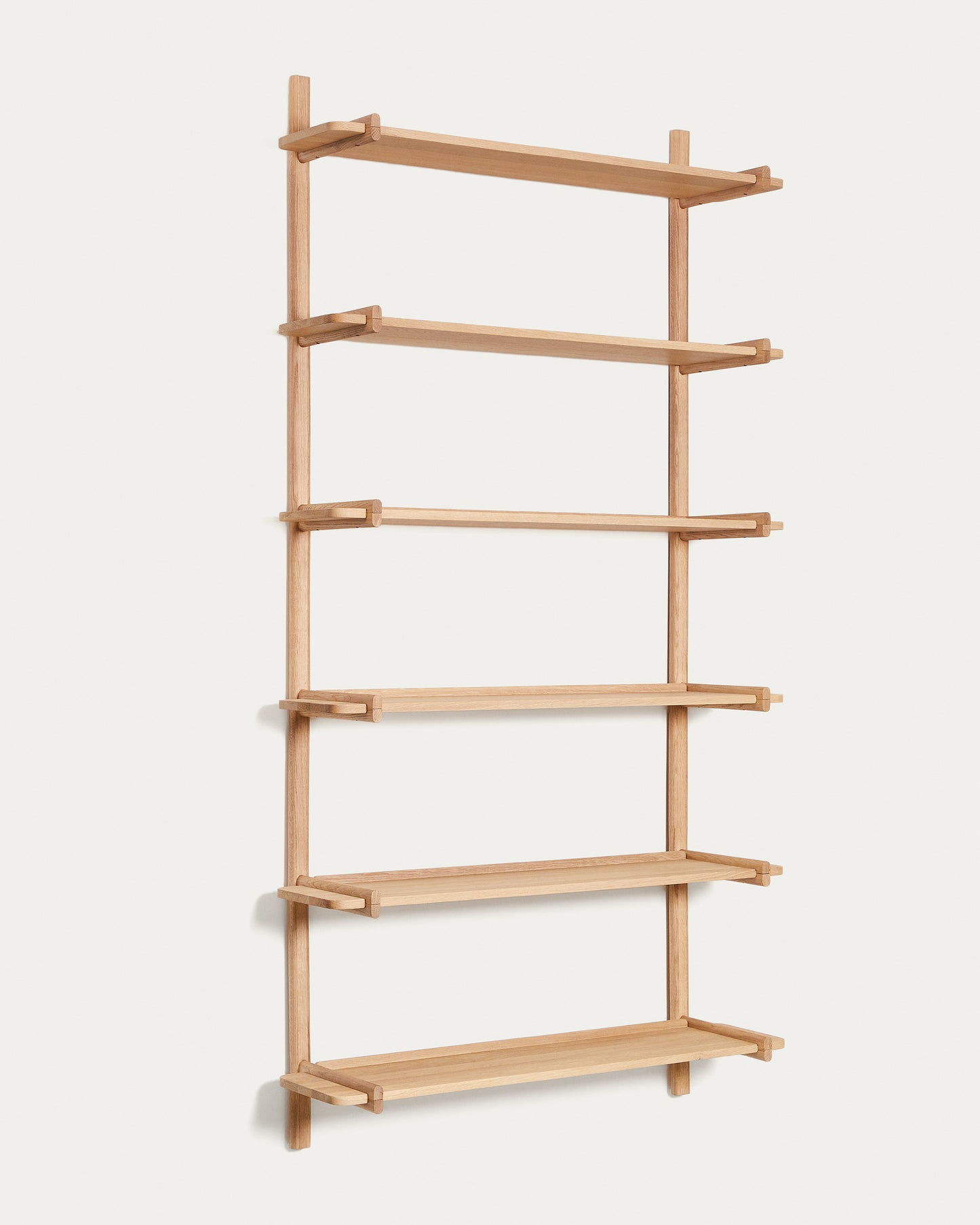 Scaffalatura modulare Sitra 6 mensole legno massiccio di rovere naturale 110 cm
